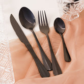 Faqueiro 24 Peças de Aço Inox Positano Preto Ônix - Ela Decora